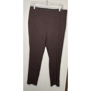 ANN TAYLOR LOFT HIGH WAIST CURVY SKINNY PANTS – WOMEN’S SIZE 12 (PLAID Burgundy)
